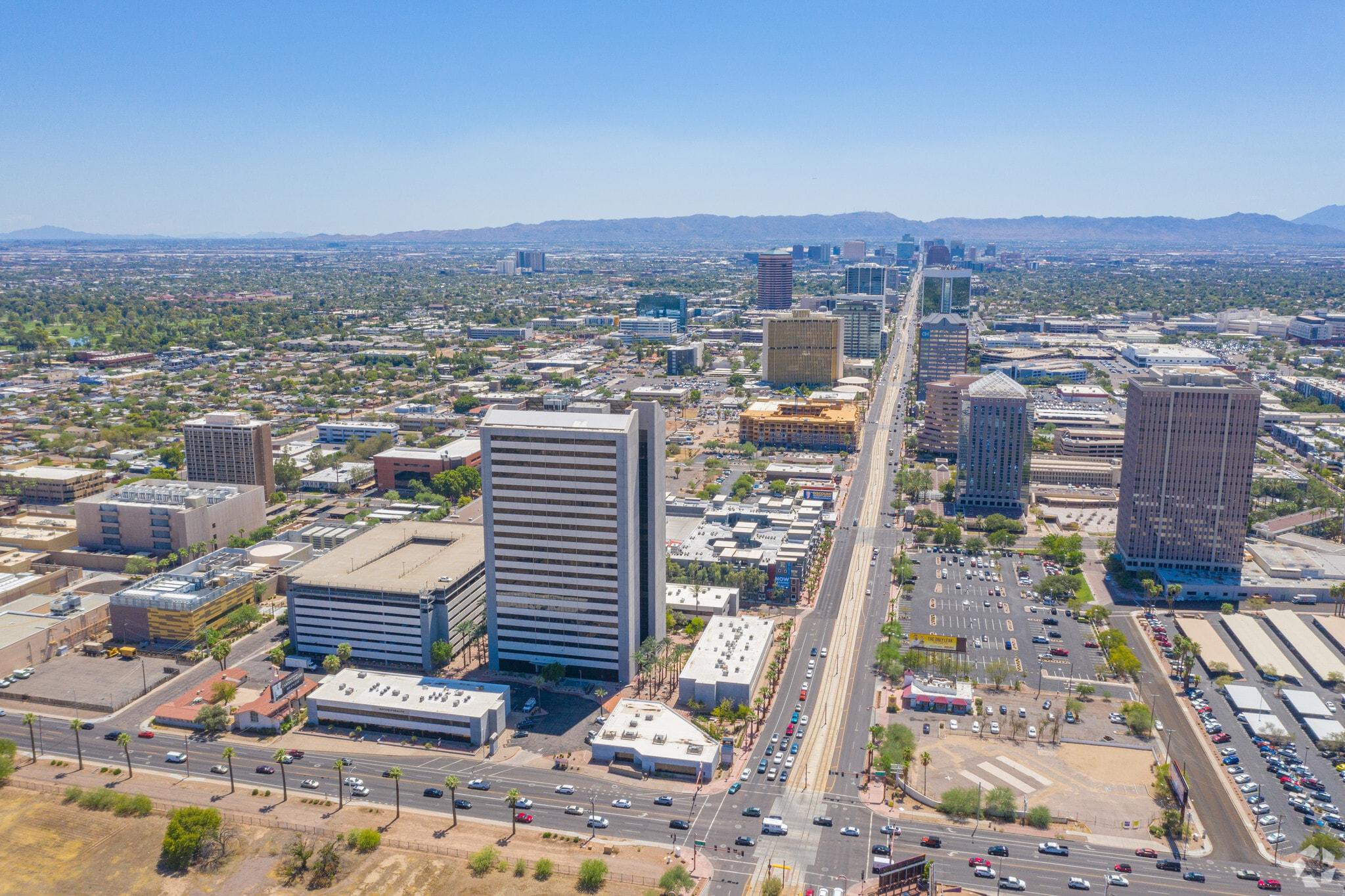 Aerial view of Central Phoenix, Arizona